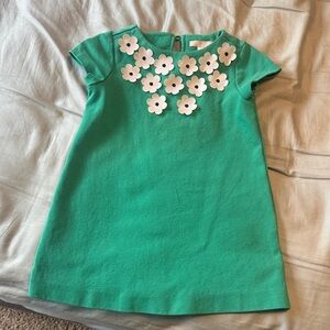 Janie and Jack Green Dress with White Floral Accents